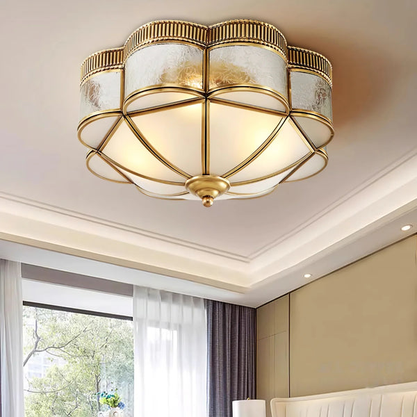 Brass glass ceiling light