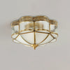 Brass glass ceiling light