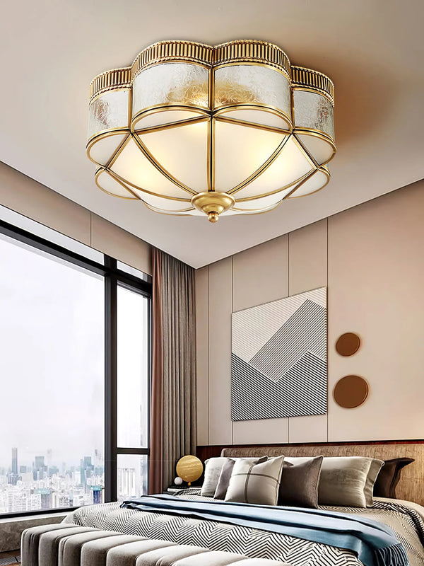 Brass glass ceiling light