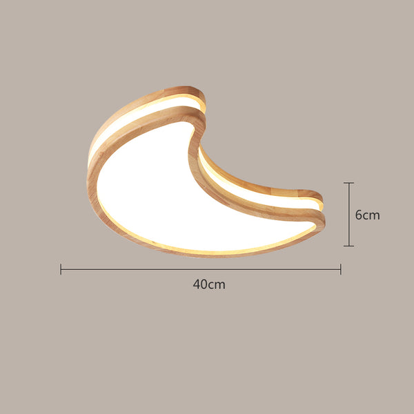 LED children's room solid wood ceiling lamp
