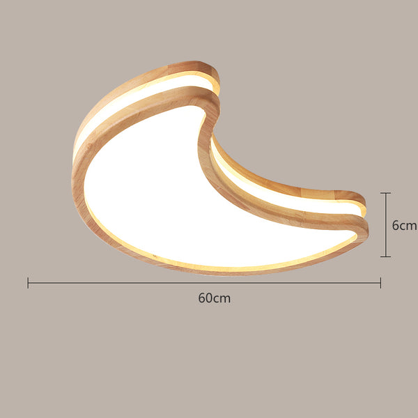 LED children's room solid wood ceiling lamp