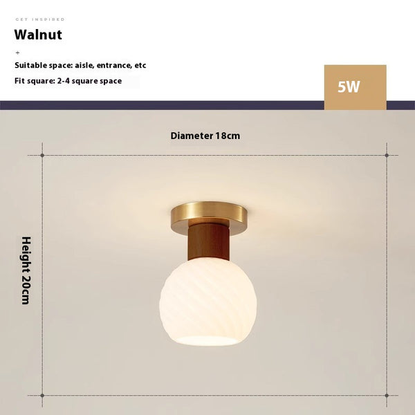 Deckenlampe aus Massivholz im cremefarbenen Stil