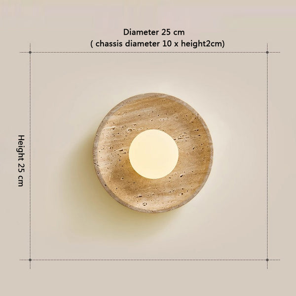 Yellow Travertine Bedroom Wall Lamp