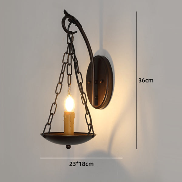 Creative retro bedroom bedside aisle wall lamp