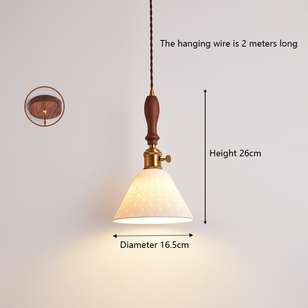 Wabi-sabi style bedroom bedside ceramic chandelier