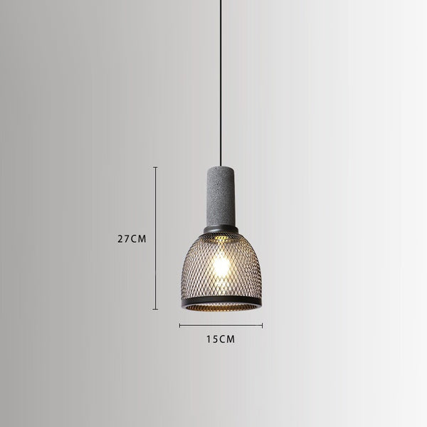 Lustre rétro à tête unique en ciment