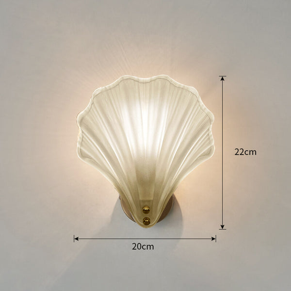 Messing Glas KristallShell Wandleuchte