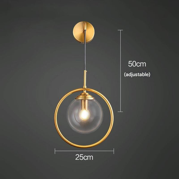 Nordic glass ball bedside corridor wall lamp