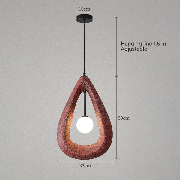 Suspension de salle à manger en forme de goutte d'eau de style Wabi-sabi
