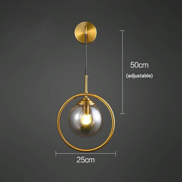 Nordic glass ball bedside corridor wall lamp