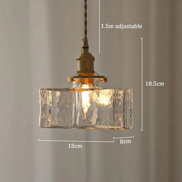 Japanese style vintage brass glass dining room bedroom Pendant light
