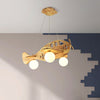Hängelampe Flugzeug für Kinder, Holzscheit/Walnuss
