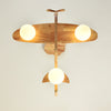 Hängelampe Flugzeug für Kinder, Holzscheit/Walnuss