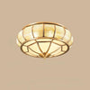Bedroom brass glass ceiling lamp