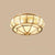 Bedroom brass glass ceiling lamp