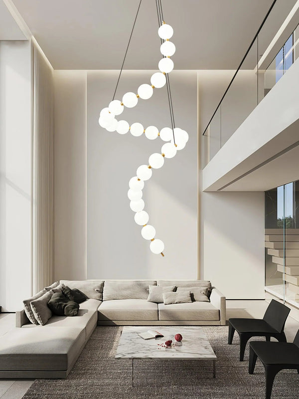 Copper Acrylic Pearl Necklace Pendant Light