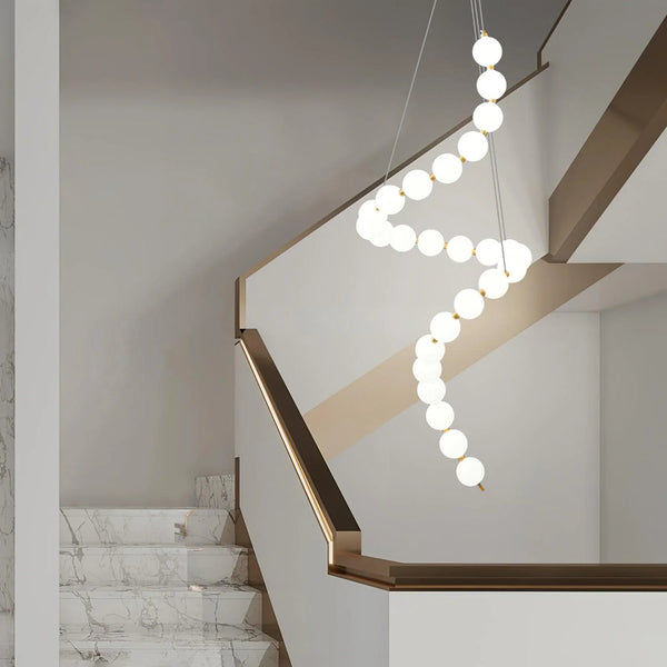 Copper Acrylic Pearl Necklace Pendant Light