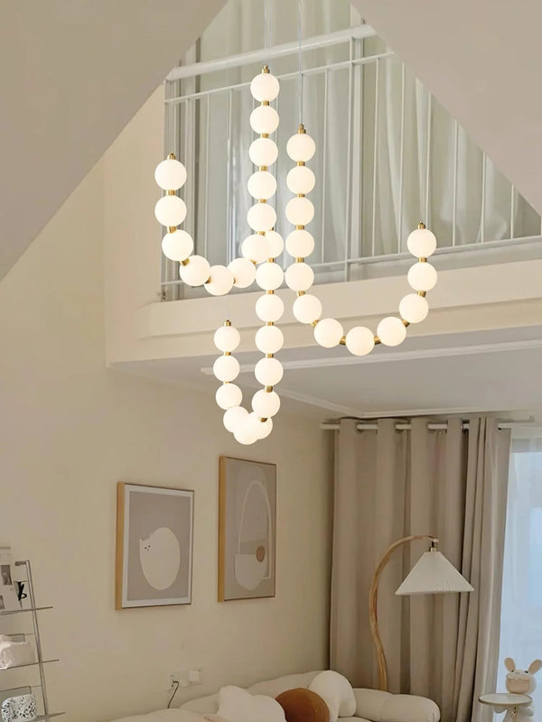 Copper Acrylic Pearl Necklace Pendant Light