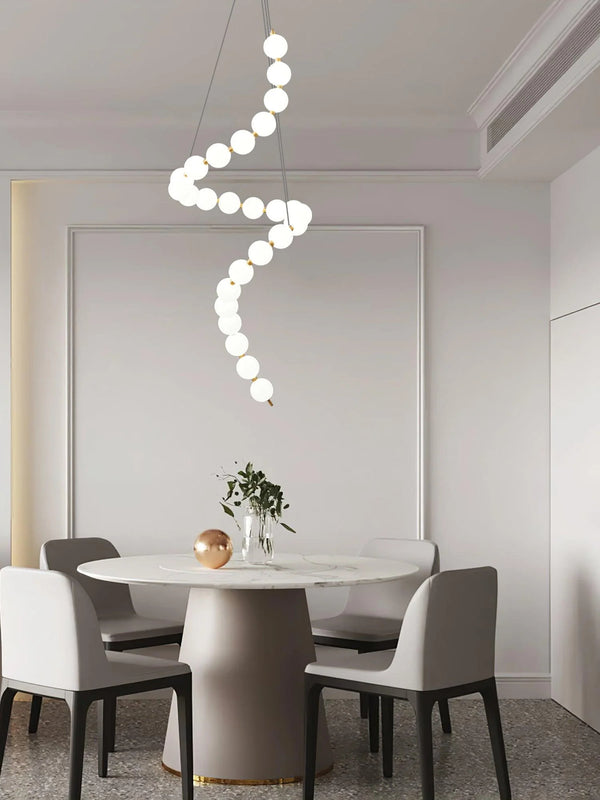 Copper Acrylic Pearl Necklace Pendant Light