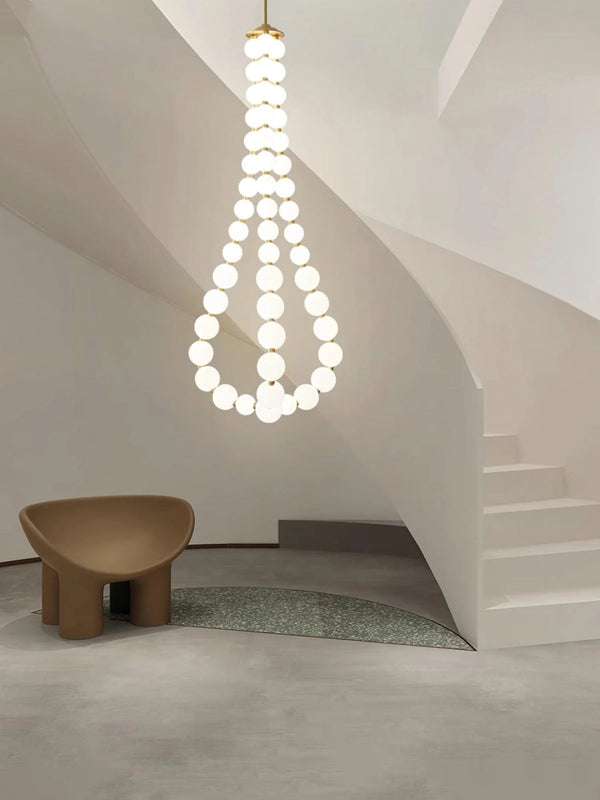 Copper Acrylic Pearl Necklace Pendant Light