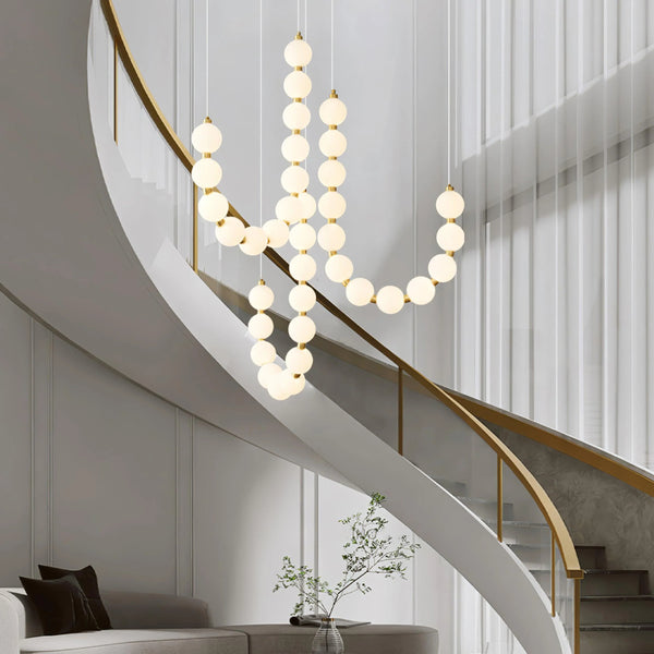 Copper Acrylic Pearl Necklace Pendant Light