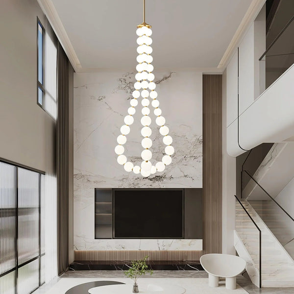 Copper Acrylic Pearl Necklace Pendant Light
