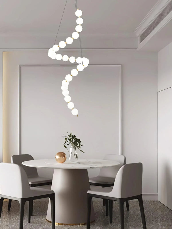 Copper Acrylic Pearl Necklace Pendant Light