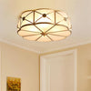 Copper bedroom semi-hanging ceiling lamp