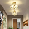 Copper bedroom semi-hanging ceiling lamp