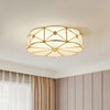 Copper bedroom semi-hanging ceiling lamp