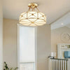 Copper bedroom semi-hanging ceiling lamp