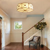 Copper bedroom semi-hanging ceiling lamp