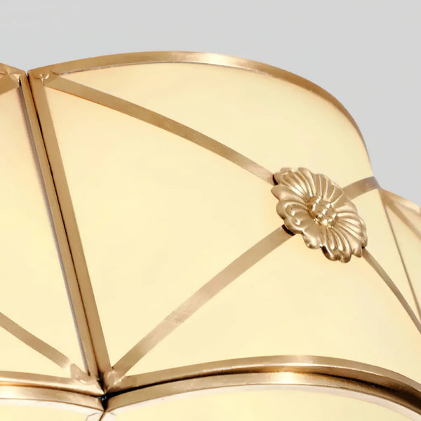 Copper bedroom semi-hanging ceiling lamp