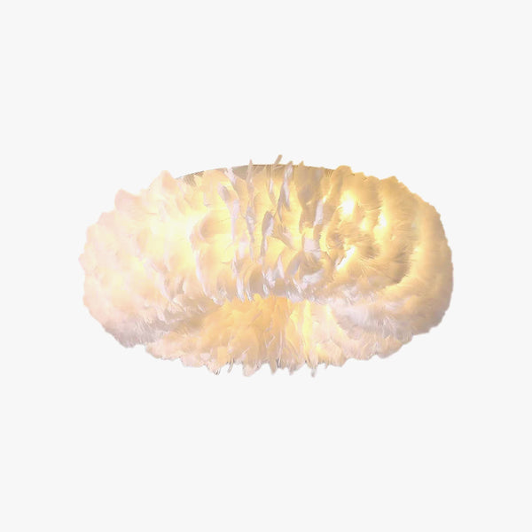 Cream style feather bedroom ceiling lamp