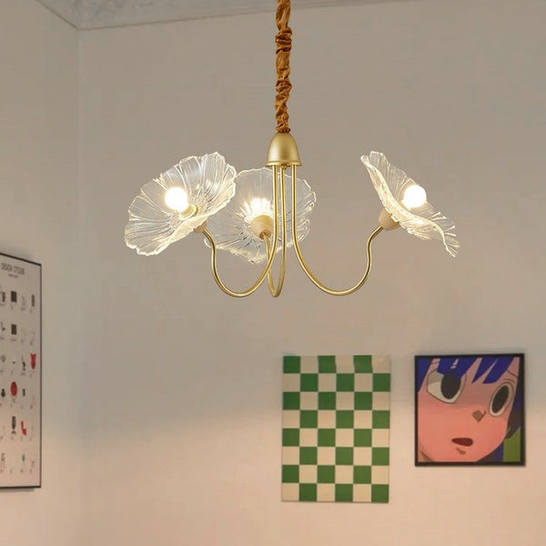 Lustre de jardin rétro en forme de feuille de lotus