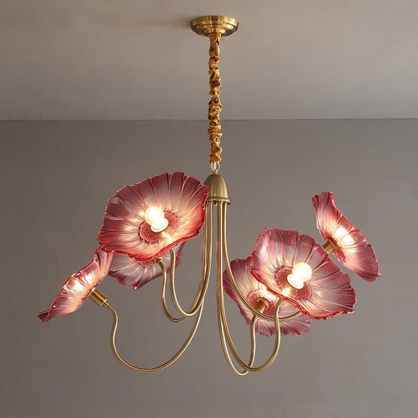Lustre de jardin rétro en forme de feuille de lotus