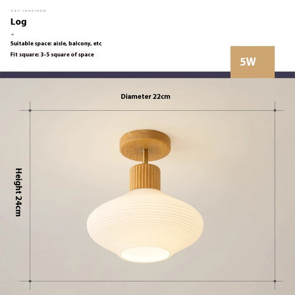 Deckenlampe aus Massivholz im cremefarbenen Stil