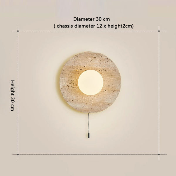 Yellow Travertine Bedroom Wall Lamp