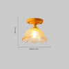 American retro solid wood glass corridor ceiling lamp