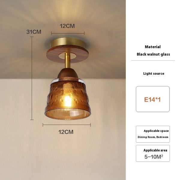 Amerikanische Retro-Deckenlampe aus Glas für den Flur