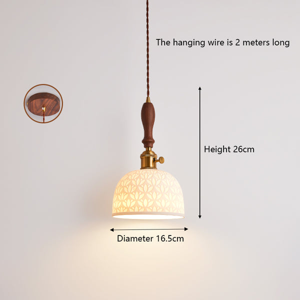 Wabi-sabi style bedroom bedside ceramic chandelier