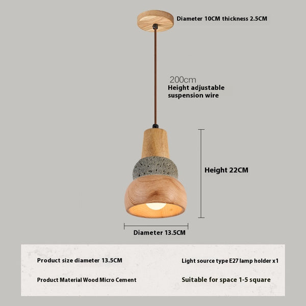 Lustre de restaurant de chevet de chambre à coucher de style wabi-sabi