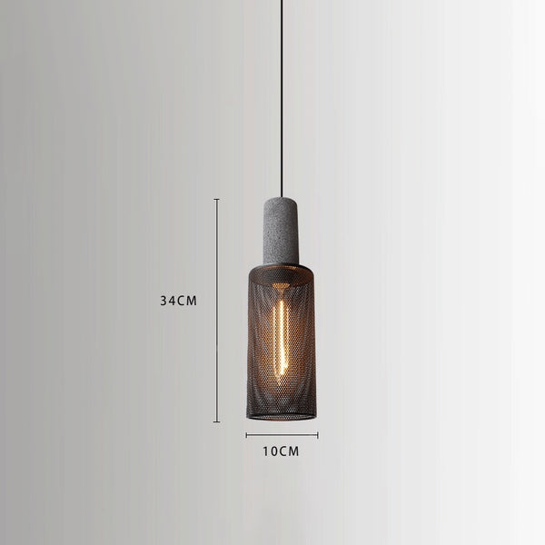 Lustre rétro à tête unique en ciment