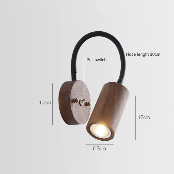 Lampe de chevet murale rotative rétro