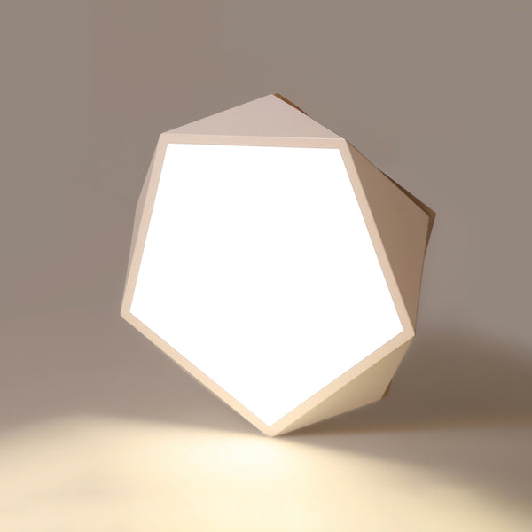 Diamant-Deckenleuchte, Metall & Holz