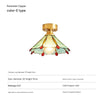 American retro copper color glass entrance corridor ceiling lamp