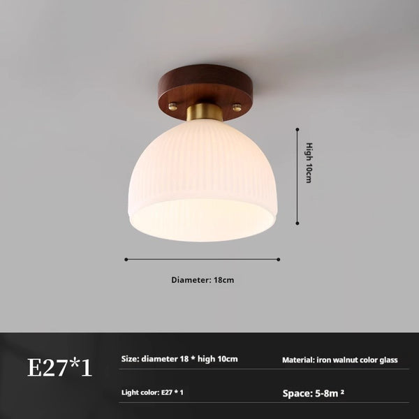 Deckenlampe aus Walnussglas im mittelalterlichen Stil