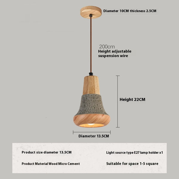 Lustre de restaurant de chevet de chambre à coucher de style wabi-sabi