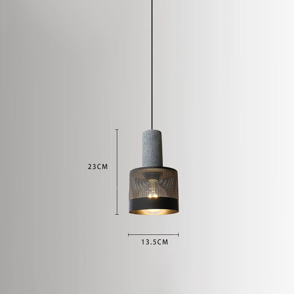 Lustre rétro à tête unique en ciment