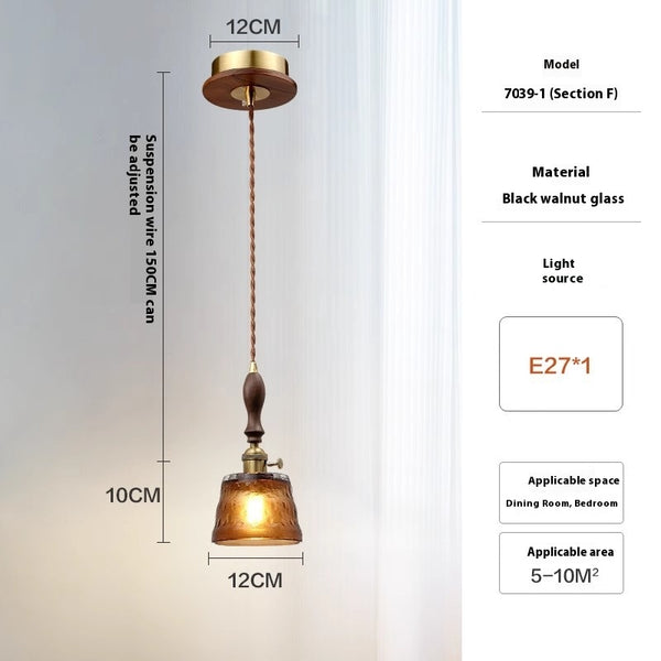 Lustre médiéval en verre de noyer